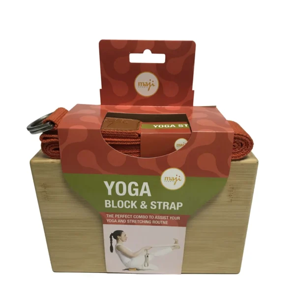 Maji Sports Bamboo Yoga Block & Strap Combo - Image 9