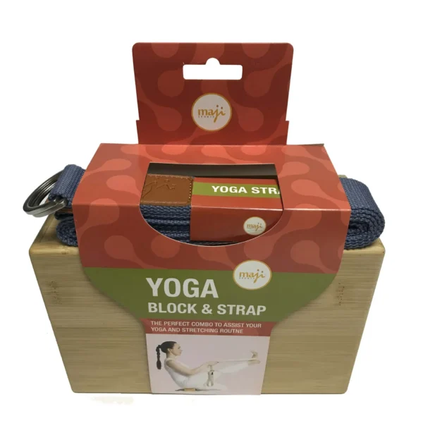 Maji Sports Bamboo Yoga Block & Strap Combo - Image 11