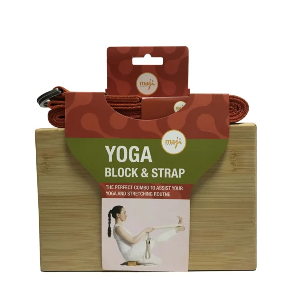 Maji Sports Bamboo Yoga Block & Strap Combo - Image 12